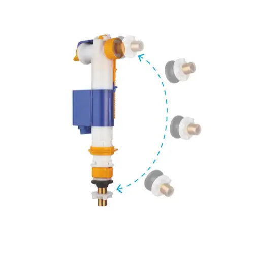 Robinet flotteur hydraulique remplissage différé, alimentation latérale ou inférieure - (REGIPLAST)