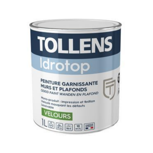 Peinture velours, blanc, 5L, mur et plafond - IDROTOP (TOLLENS)