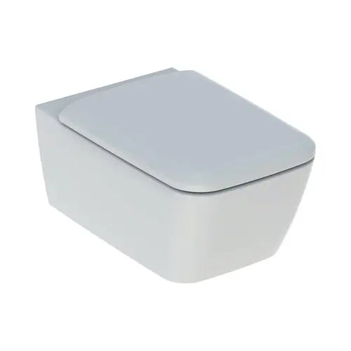Wc suspendu à fond creux, caréné, Rimfree, avec abattant, blanc - iCon Square (GEBERIT)