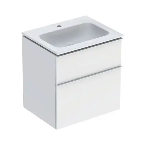 Pack lavabo slim 60 cm + meuble Geberit iCon 2 tiroirs + siphon Blanc mat - ICON (Geberit)