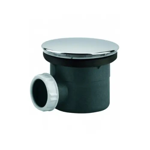 Bonde de douche pour receveur D. 90 mm, capot ABS serti inox D. 116 mm, sortie horizontale D. 40 mm, NF, chromé - (Valentin)
