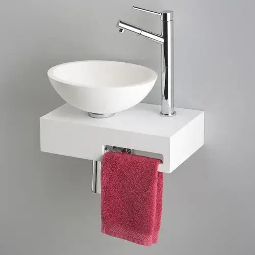 Lave-mains, 40x25, avec porte serviette, trou a droite - OVAL (BENESAN)