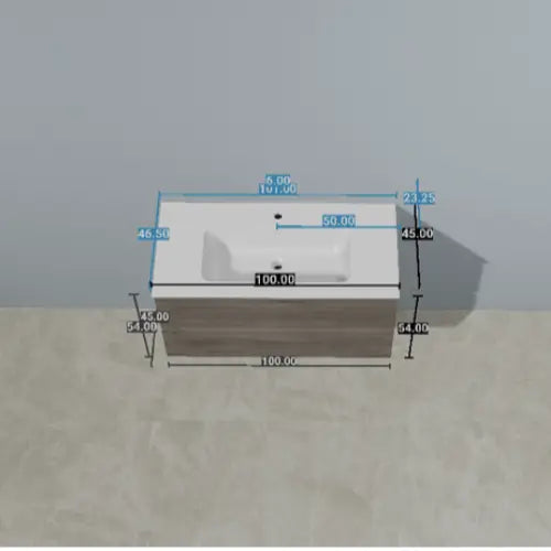 Lavabo 100x27, blanc, céramique - TAMPA (RandalPro)