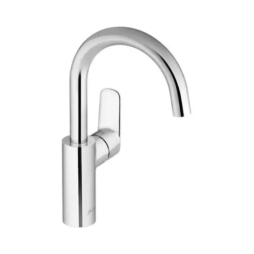 Mitigeur lavabo, bec tube, avec vidage, démarrage eau froide, Débit limité à 5l/mn, Chrome - JULY + (JACOB DELAFON)