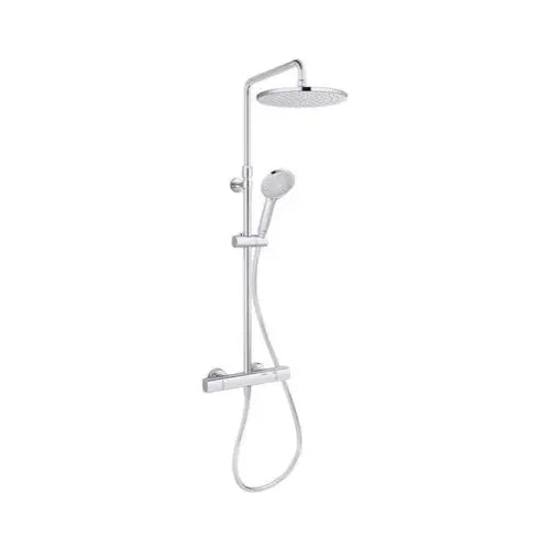 Colonne de douche, mitigeur thermostatique, ronde, Économie d'eau Butée, Corps tiède, Chrome - JULY + (JACOB DELAFON)