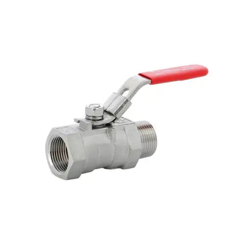 Robinet à tournant sphérique, monobloc, inox, mâle femelle, BSP DN3/8"