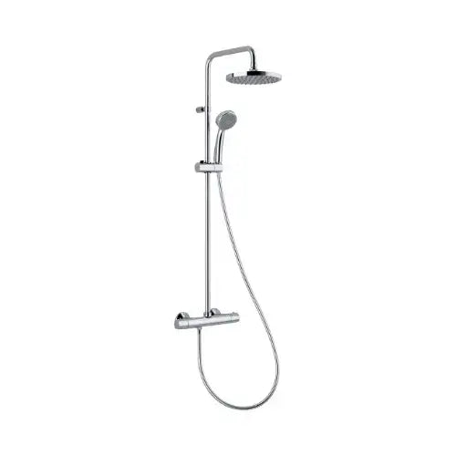 Système douche thermostatique NF chromé pomme ronde ABS diamètre 200 mm - MIZU (Thewa)
