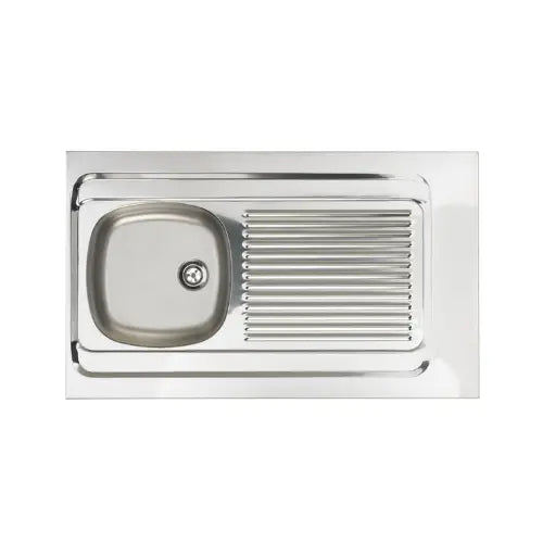 Evier à poser, 1 cuve 900 inox 18/10 PÉTALLE nu, Lisse - LAVELLI (Moderna)