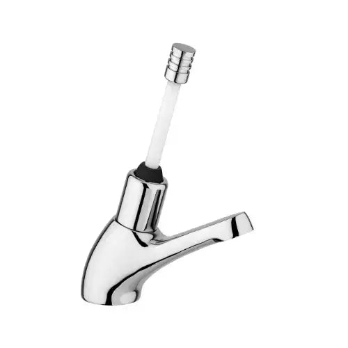 Robinet chromé temporisé et monofluide à impulsion pour lavabo - WETTER (Thewa)