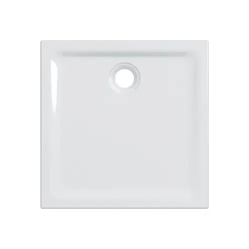Receveur céramique 80x80, ultra-plat à poser/à encastrer, traitement antigliss émaillé 4 côtés, PN 12, bonde siphoïde d90 - RENOVA (Geberit)