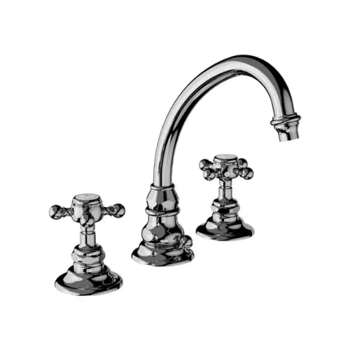 Mélangeur lavabo 3 trous avec vidage manuel à tirette, raccords flexibles - ELOISE (Horus)