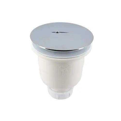 Bonde siphoïde pour receveur de douche, Avec capot, Sortie verticale, Chrome brillant - (Nicoll)