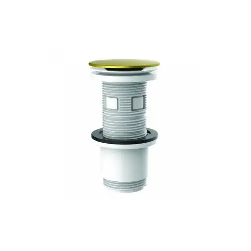 Bonde de lavabo, universelle, digiclic ou fixe, clapet or mat, corps en ABS blanc, H100mm - CUT AND CLICK (VALENTIN)