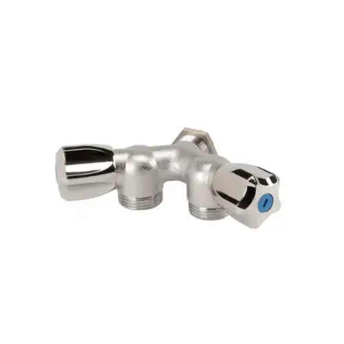 Robinet machine à laver laiton double mâle Y mâle avec écrou 1/2' 1/2' - (Sferaco)