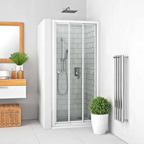 Paroi de douche coulissante, L120 H1.9M, 3 éléments, argent verre clair ETC - EQUI (ROTH)