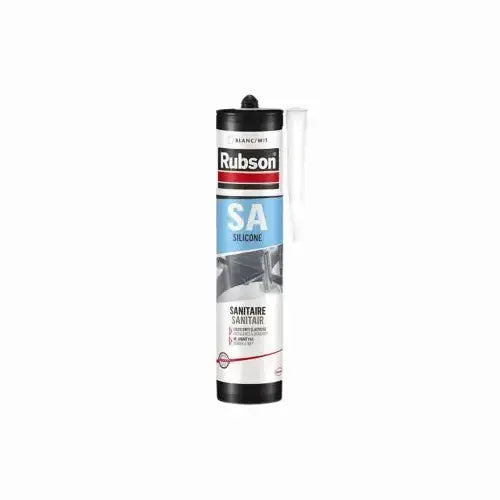 Mastic silicone pour joint sanitaire, Cartouche 310 ml Blanc - (Rubson)
