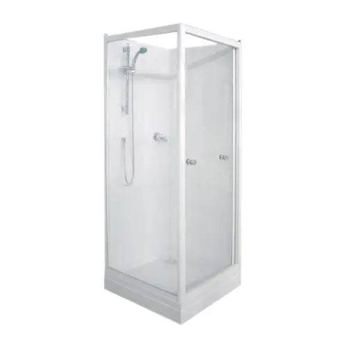 Cabine de douche, 80 x 80 cm, Avec porte, Mi- coulissante, Mi-pivotante interieur - PRIMEO (Alterna)