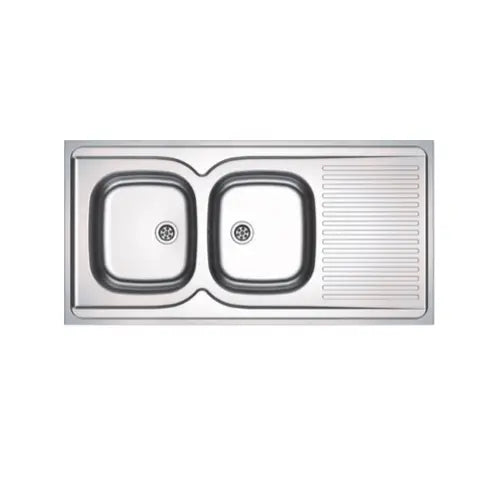 Evier à poser inox, NF, MAN 721-1200, 2 cuves, L120xl60