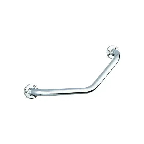 Barre de maintien, coudée à 135, D25, 220 x 220 mm, fixations visibles sur platines, 3 trous, inox poli brillant chromé – INOX ECO (Delabie)