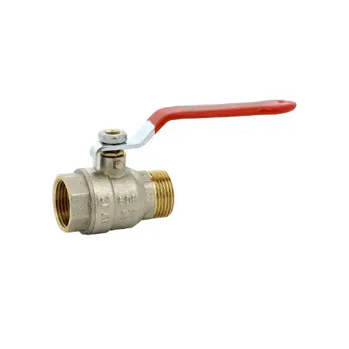 Vanne à sphère laiton titré 4MS Bât+ mâle femelle BSP poignée rouge 3/4' - (Sferaco)