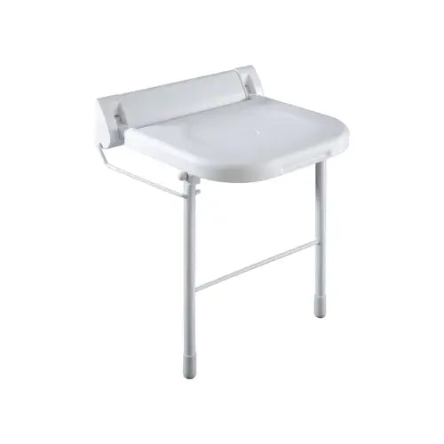 Siège de douche fixe relevable, avec béquille – (Presto)