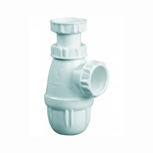 Siphon de lavabo réglable 50/106 mm, entrée 1'1/4, sortie D. 32 mm, NF, plastique blanc - (Valentin)