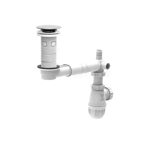 Tubulure de lavabo extra-plate, bonde integrée, H 100, recoupable (VALENTIN)