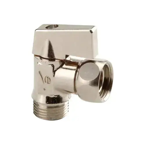 Vanne à sphère équerre laiton nickelé pour réservoir WC 3/8 - (Sferaco)