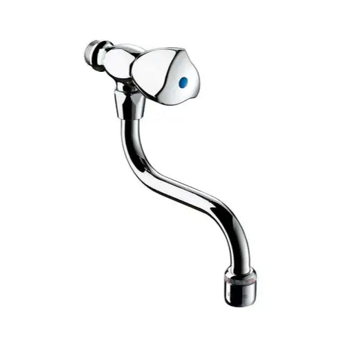Robinet d'évier mural, simple, chromé, Bec L 200 -  (DELABIE)
