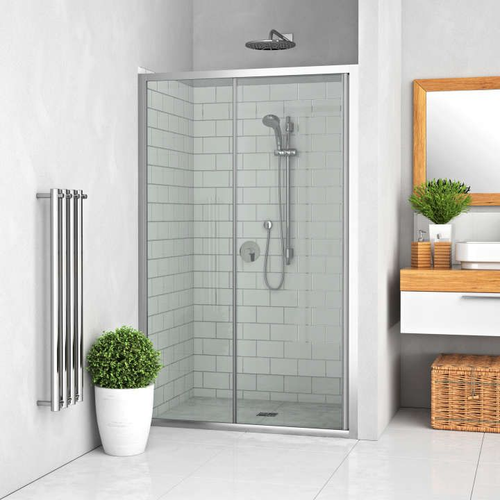 Paroi de douche coulissante, 1200x1900, verre clair, profilé argent poli - EQUI (ROTH)