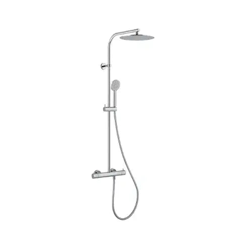 Système douche thermostatique NF chromé pomme ronde métal diamètre 250 mm – PRO NF (Thewa)