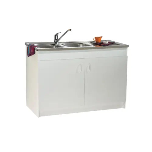 Meuble sous-évier, mélaminé blanc, 2 Portes, L90 - SIM'NF (Neova)