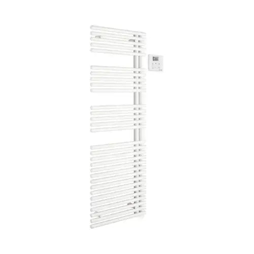 Sèche-serviette électrique, Asymétrique à droite, radiofréquence RF, 500W, H1466 mm, l396 mm, Blanc RAL 9016 – CALA (Acova)
