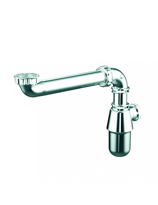 Tubulure de raccordement et siphon gain de place pour lavabo, D32, chromé - (Valentin)