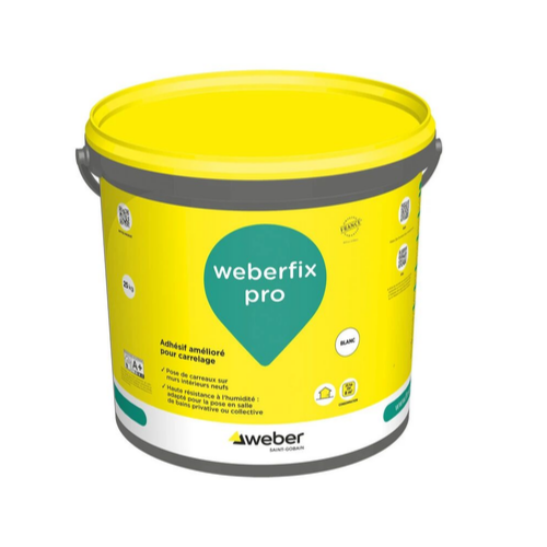 Colle Carrelage en pâte, 25KG, adhésif pour support neuf - WeberfixPRO (WEBER)