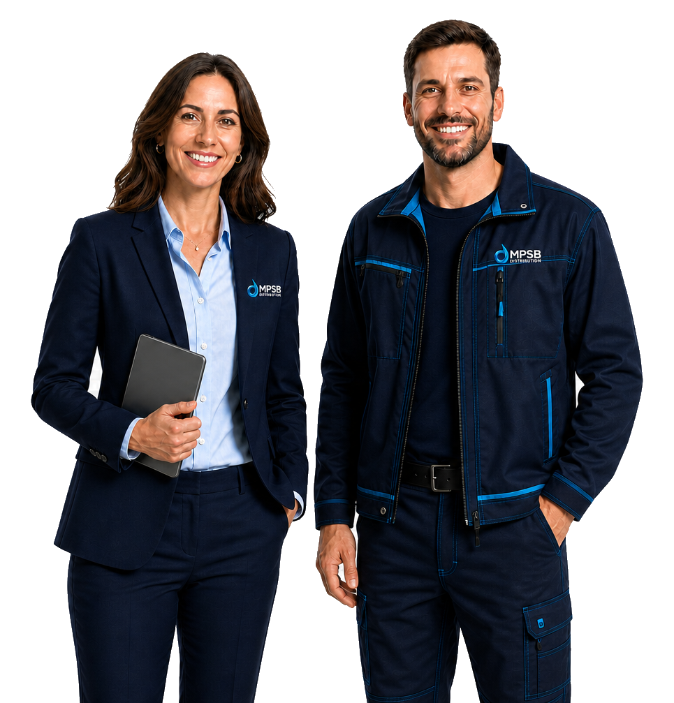 Une professionnelle et un professionnel partenaires de MPSB Distribution